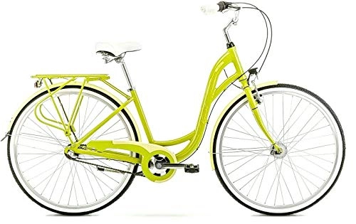 Vélos de villes : Breluxx® Vélo pour femme en aluminium 28" Sonata 2, frein à rétropédalage, Nexus 3 vitesses, dynamo moyeu + éclairage, rétro bike, vert – Modèle 2020