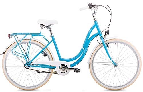Vélos de villes : breluxx® Vélo scolaire Angel - 26 pouces - Frein à rétropédalage - Moyeu Nexus 3 vitesses - Dynamo + éclairage - Bleu clair - Fabriqué en UE