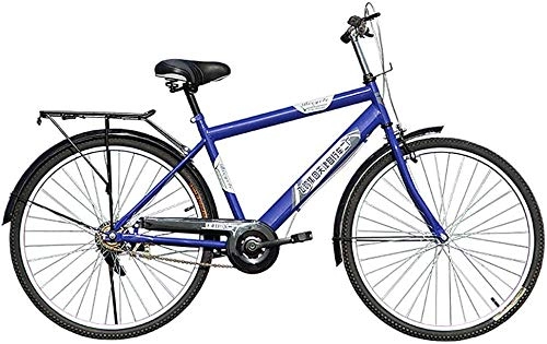 Vélos de villes : BUK Velo Garcon, Vélo de Ville 26 Pouces rétro Classique Hommes Femmes vélo Unisexe vélo de Patrouille de Banlieue vélo Hybride vélo de Ville-Bleu
