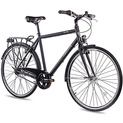 Vélos de villes : CHRISSON Vélo de ville 28 pouces pour homme - City One noir mat 56 cm - Vélo pour homme avec 7 vitesses Shimano Nexus - Vélo de ville pratique pour homme