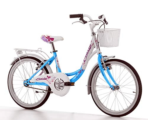 Vélos de villes : Cicli Cinzia Citybike Liberty Vélo pour Fille sans Vitesses Freins V-Brake Aluminium Bleu Perle / Blanc Roues 20 Pouces