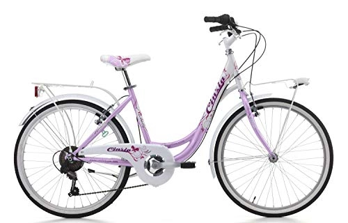 Vélos de villes : Cicli Cinzia Citybike Liberty Vélo pour Fille sans Vitesses Freins V-Brake Aluminium Rose Perle / Blanc Roues 20 Pouces