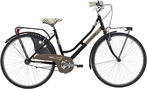 Vélos de villes : Cicli Cinzia Friendly - Vélo de Ville sans Vitesses pour Femme (26"), Freins V-Brake en Aluminium, Noir