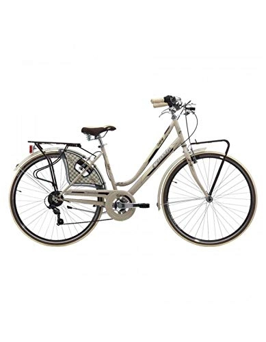 Vélos de villes : CINZIA Velo City Bike 28 Gipsy Acier Femme 6 Vitesses Gris Taille 45 (Shimano rs-35+ty-21)