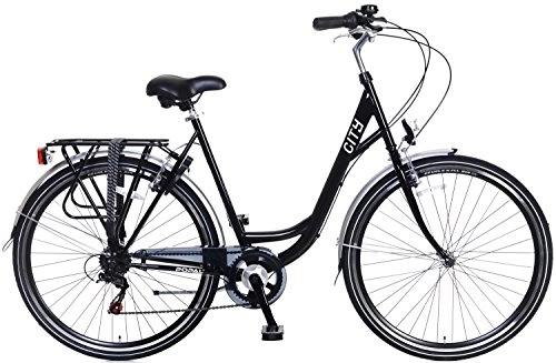 Vélos de villes : City 28 "Femme 6 vitesses vélo popal 2893–6SP, noir