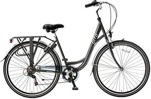Vélos de villes : City 28 pouces 57 cm Femme 6SP V-Brake Gris