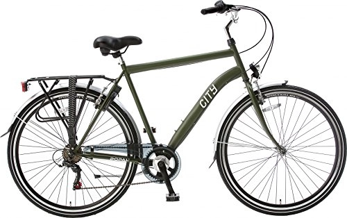 Vélos de villes : City 6 Speed 28 pouces 57 cm Homme 6SP V-Brake Vert olive