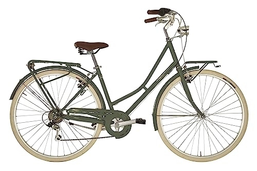 Vélos de villes : City Bike Voyage Alpine pour Femme, 28 et châssis en Acier avec congiunzioni 46 cm, Olive, 46 cm