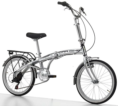 Vélos de villes : Cycles Cinzia citybike carbike alu 6 / V Revo Shift v-Brake Aluminium, vélo Homme, Argent Brillant, 20