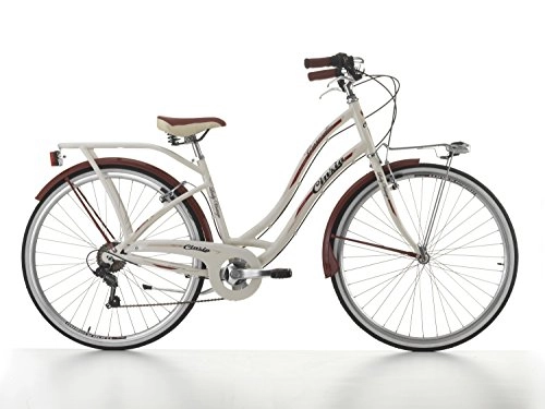 Vélos de villes : Cycles Cinzia citybike Carrousel 6 / V Revo Shift v-Brake alu, vélo Femme, crème, 28