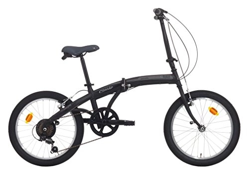 Vélos de villes : Cycles Cinzia citybike City Fold 6 / V Revo Shift v-Brake, vélo, Unisexe – Adulte, Noir OP. / Gris, 20