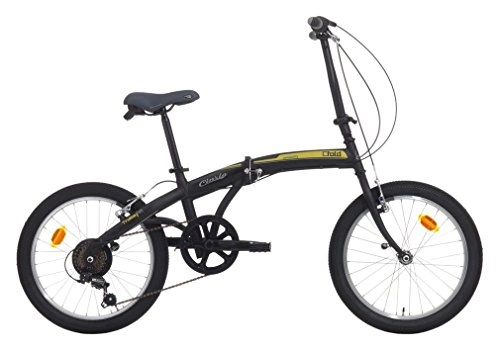 Vélos de villes : Cycles Cinzia citybike City Fold 6 / V Revo Shift v-Brake, vélo, Unisexe – Adulte, Noir OP. / Vert, 20