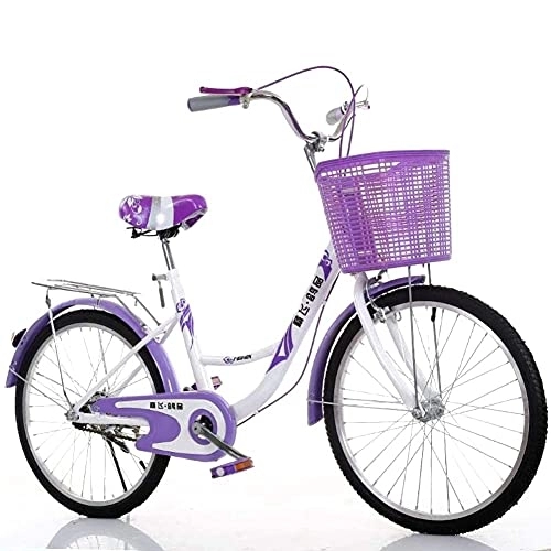 Vélos de villes : DGHJK Vélo Classique Unisexe avec Porte-Bagages arrière, vélo de Route de Ville, vélo rétro pour Adultes, Hommes et Femmes
