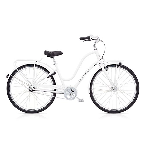Vélos de villes : Electra Townie Commute 7i EQ Damen Fahrrad 28 Zoll Beach Cruiser Rad Beleuchtung, 5442, Farbe Weiß