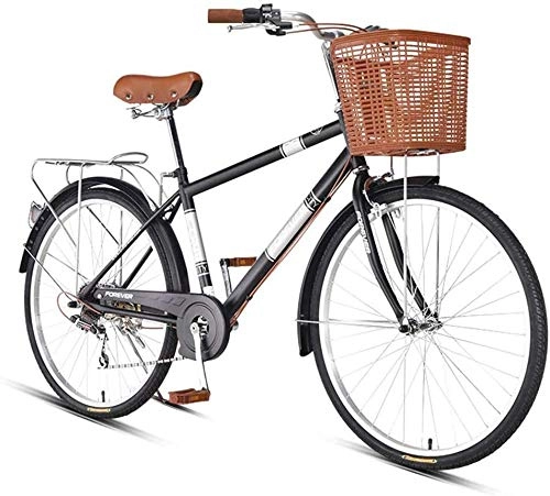 Vélos de villes : FEE-ZC Vélo de Ville Universel 26 Pouces, 7 Vitesses, vélo de Banlieue léger pour Adulte