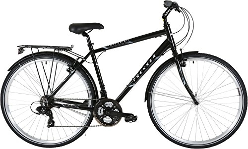Vélos de villes : Freespirit Trekker 21sp hybride pour homme en aluminium 700 C Vélo, noir