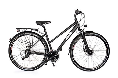 Vélos de villes : Gregster GR-6695 Vélo de Trekking en Aluminium homologué STVZO, Noir, 28", Femme, Damen Trekkingbike, Schwarz, 28