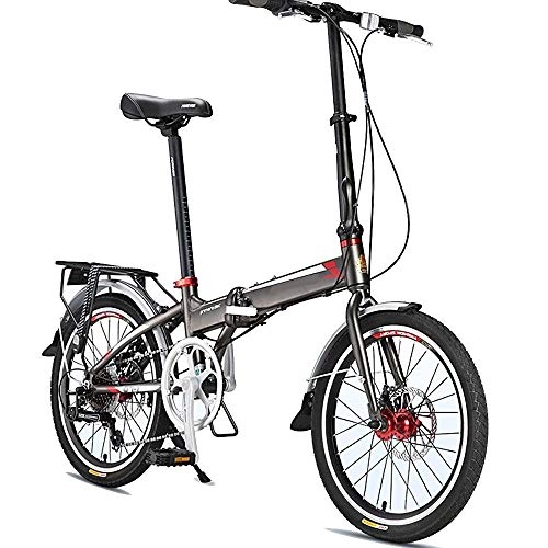 Vélos de villes : GUI-Mask SDZXCVélo Pliant en Aluminium Vélo Pliant à Deux disques de Frein à Disque, Transmission de positionnement, Bicyclette de 20 Pouces
