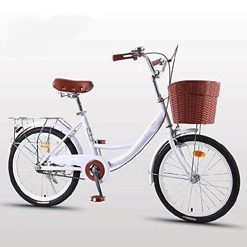 Vélos de villes : HELIn Vélos - Vélo de Confort avec Panier Mini vélo de Banlieue léger Hommes Femmes Vélo de Ville Absorption des Chocs pour la Conduite en Ville et Les trajets Quotidiens (Size : 24 inches)