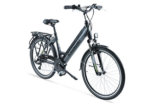 Vélos de villes : Kawasaki XciteRC Trekking Vélo électrique. Mixte, Noir / Argent, 46 cm