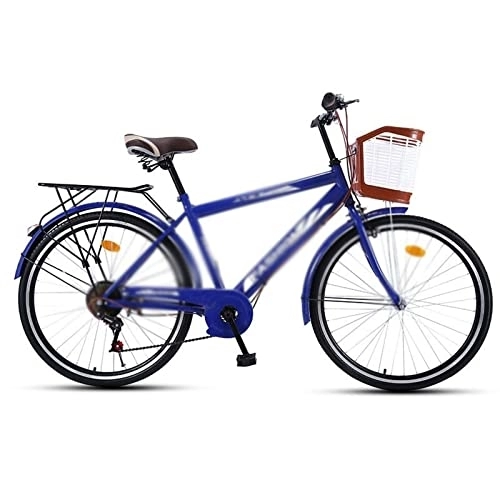 Vélos de villes : KOWM zxc Vélos pour hommes Vélo de route 26 pouces 6 vitesses Portable Shift Commuter Rétro Voyage étudiant Vélo Adulte Vente Hommes et Femmes (couleur : Bleu, Taille : Ultimate)