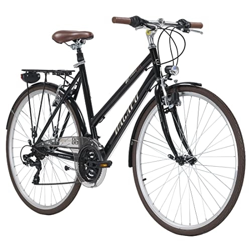 Vélos de villes : KS Cycling Dacapo Vélo de trekking pour femme 28" avec guidon plat Noir Hauteur 48 cm