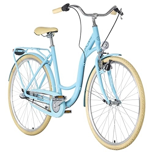 Vélos de villes : KS Cycling Dacapo Vélo Femme 28" Milano Bleu Clair 3 Vitesses Zoll, 51 cm
