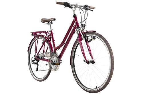 Vélos de villes : KS Cycling Vélo de randonnée Vegas pour Femme - 28" - Rouge - Guidon Plat - RH 48 cm.