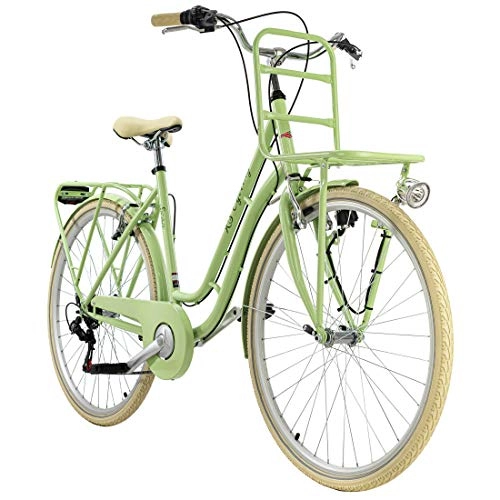 Vélos de villes : KS Cycling Vélo de Ville 28'' Swan Vert avec Porte-Bagages Avant RH 48 cm Femme, 48
