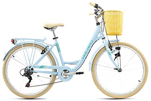 Vélos de villes : KS Cycling Vélo de Ville Femme 26'' Cantaloupe Bleu avec Panier TC 48 cm Dacapo