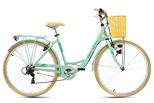 Vélos de villes : KS Cycling Vélo de Ville Femme 28'' Cantaloupe Vert avec Panier TC 48 cm Dacapo