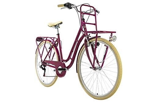 Vélos de villes : KS Cycling Vélo de Ville pour Femme 28" Swan Rose Porte-Bagages Avant RH 48 cm