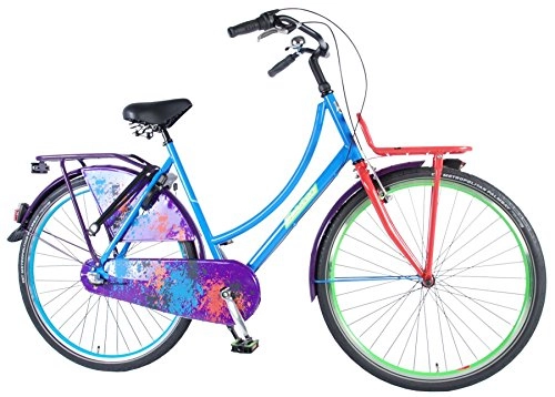 Vélos de villes : Kubbinga Femme Salutoni Urban Transport Shimano Nexus 56 cm à 3 Vitesses Vélo de Ville Femme, Bleu / Vert, 71, 1 cm