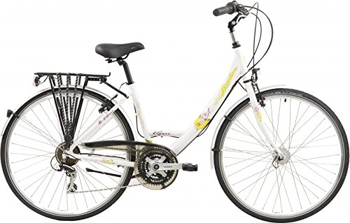 Vélos de villes : Leader Elysee-naafdynamo 28 Pouces 45 cm Femme 21SP V-Brake Blanc
