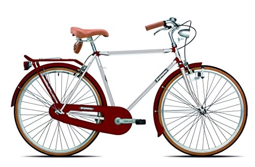 Vélos de villes : Legnano Cycle 200 Urban Vélo vintage pour homme, Homme, 5L200B4, blanc / rouge, 54