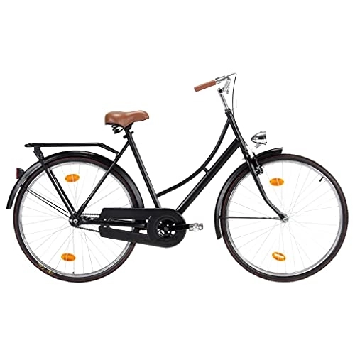 Vélos de villes : LINWXONGQP Matériau du Cadre / de la Fourche / du Guidon / de la Selle : Acier Cyclisme Vélo hollandais à Roue de 28 Pouces 57 cm pour Femmes