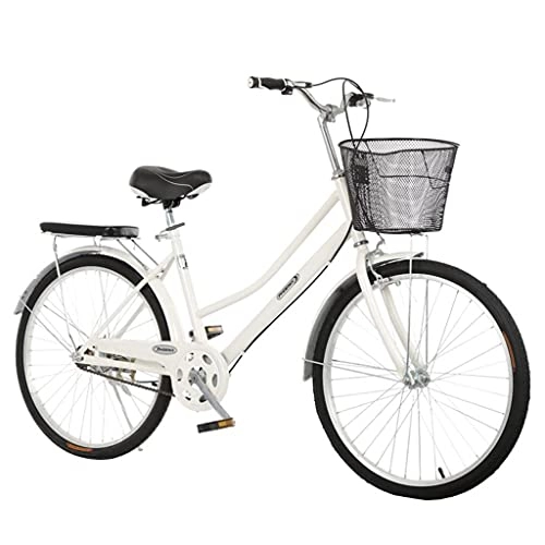 Vélos de villes : M-YN Vélo De Croisière De 26 Pouces pour Femmes, Vélo Classique Rétro Beach Beach Beach Cruiser Vélo Vélo Rétro (vélo pour Femmes, Dame)(Color:Blanc)