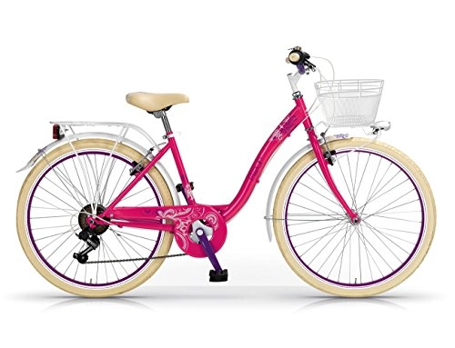 Vélos de villes : MBM 200 / 18 Fleur, vélo de Trekking et Citta Mixte Enfant Taille Unique Rosa A18