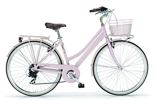 Vélos de villes : MBM Boulevard 2016 Vélo pour femme, cadre en aluminium, 28", 18 vitesses, taille 46, Femme, nude, 28" - h46