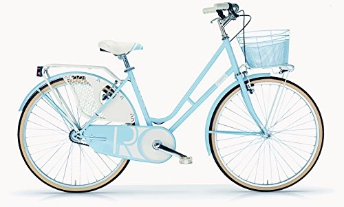 Vélos de villes : MBM Riviera Bicyclette rétro vintage avec cadre en acier pour femmes, Femme, Bleu ciel clair