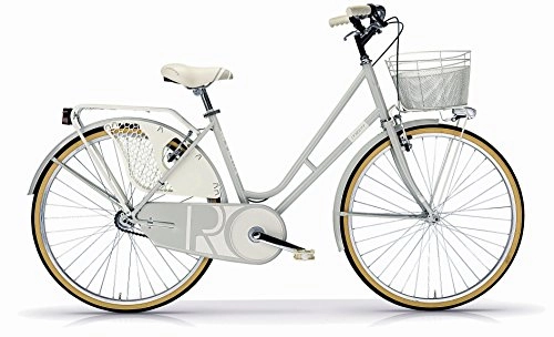 Vélos de villes : MBM Riviera Bicyclette rétro vintage avec cadre en acier pour femmes, Sable