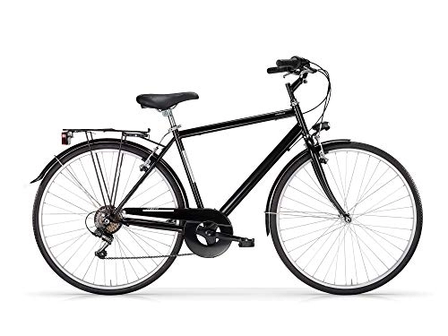Vélos de villes : MBM Touring U Tkk 28' Acc 6v Vélo Homme, Noir Brillant A01, 50