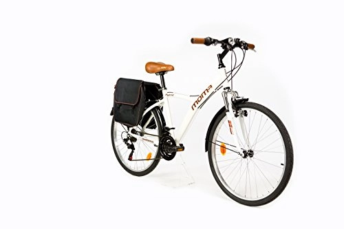 Vélos de villes : Moma Bikes Vélo Trekking, HYBRID 26", Aluminium, SHIMANO 18V, Suspension Avant