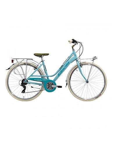 Vélos de villes : Motodak Velo City Bike 28 Cinzia Nuvola alu Femme 21 Vitesses Bleu Mat Taille 46 (Shimano rs-36+ty-21)