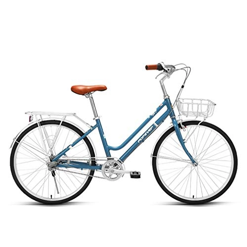Vélos de villes : Mzq-yj Vélo de Ville Trois intérieure Vitesse de Banlieue de vélos, pour Unisexe Adulte, Cadre en Alliage d'aluminium léger, 26 Pouces, Light Blue