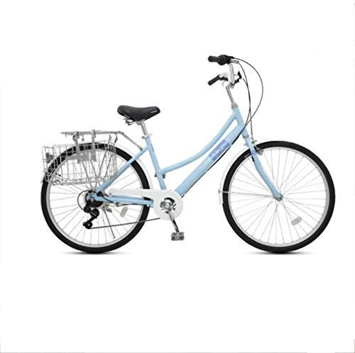 Vélos de villes : N / Z Accueil Équipement Vélos de Confort Vélos de Route Vélo Adulte City Traffic Lady Single Speed ​​Commuter 26 Pouces 7 Vitesse Variable Ordinaire Rétro Light Bicyclette Bleu Gris Cadre Aluminium