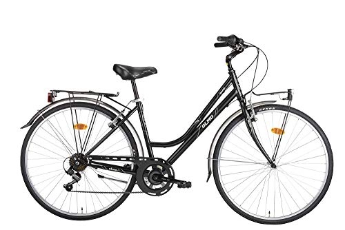 Vélos de villes : Olmo Vélo de ville pour femme Bivio 28" - 7 vitesses - Noir - Taille du cadre : 46 cm