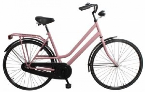 Vélos de villes : omafiets de 28 "de Madame Frein à rétropédalage Noir / Rose 53 cm
