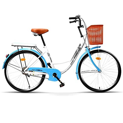 Vélos de villes : PAKUES-QO 26 Pouces Vélo Classique Rétro Vélo Beach Cruiser Vélo Rétro Vélo pour Femmes (Couleur: Bleu)
