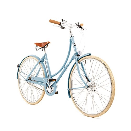 Vélos de villes : Pashley Vélo Poppy pour femme - Pratique et élégant - Vélo léger et lourd - Couleurs fraîches - Moyeu à 3 vitesses - Cadre 22" - Bleu clair chic - Léger - Confortable